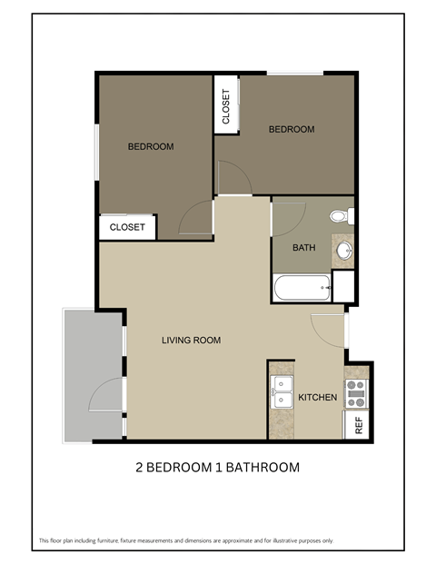 San Lucas Apartments Two Bedroom Floorplan